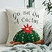 MIULEE Pack of 4 Summer Style Cactus Decor Throw Pillow Cover Green Plants Decorative Cotton Linen Burlap Square Outdoor Cushion Cover Pillow Case for Car Sofa Bed Couch 18 x 18 Inch