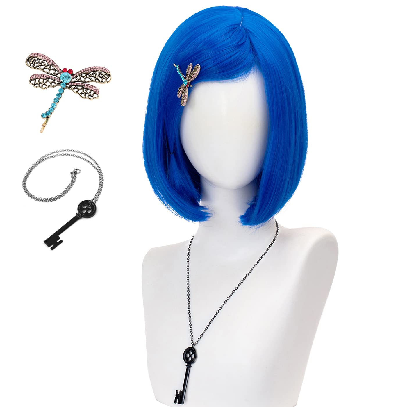 Photo 1 of * does not come with accessories *
FALAMKA Light Blue Wigs with Bangs for Girls Short Bob Wig Cosplay Costume Halloween (light blue)