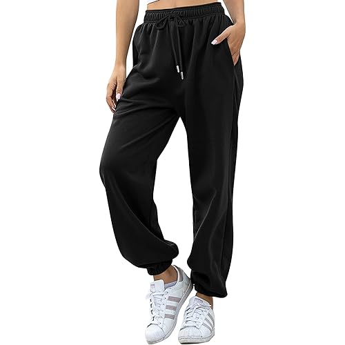 UNibelle Women Baggy Sweatpants Drawstring High Waist Sports Workout Jogger Pants