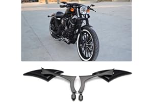 RICH CHOICES Black 8mm/10mm Motorcycle Spear Blade Rear View Side Mirrors for Cruiser Chopper Sportster Dyna Softail Street Bike Scooter Dirt Bike