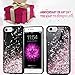 Caka Glitter Case for iPhone 7 8, iPhone 6 6S Glitter Case for Girls Women Sparkle Bling Flowing Floating Luxury Liquid Soft TPU Black Glitter Case for iPhone 6 6S 7 8 (4.7 inch) (Rose Gold)