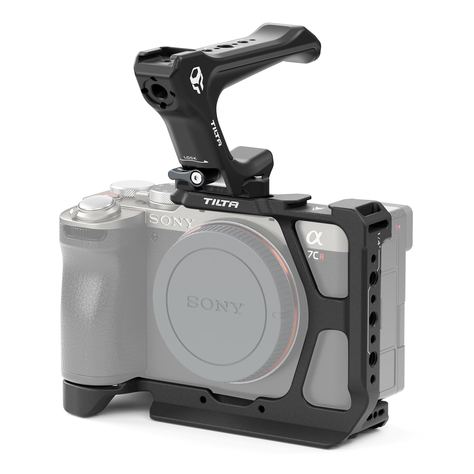 Tilta Half Camera Cage for Sony a7C II / a7C R, Lightweight Kit with NATO Top Handle - Black