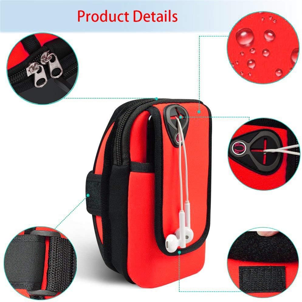 Running Armband for iphone 7, 8, X, XS,XR,Samsung S7, S8, S9, Plus, Note 8, Oneplus 5t, Pixel 2, Huawei P20 Pro(Up to 6" ) phone armband,running bag,arm band,phone running, Armband Bag (Black) - Image 4