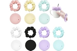 7PCS Drink Covers Anti Spike with Scrunchie Hairbands, Cup Covers for Drinks Elastic with Straw Hole - Dustproof & Virus Prot