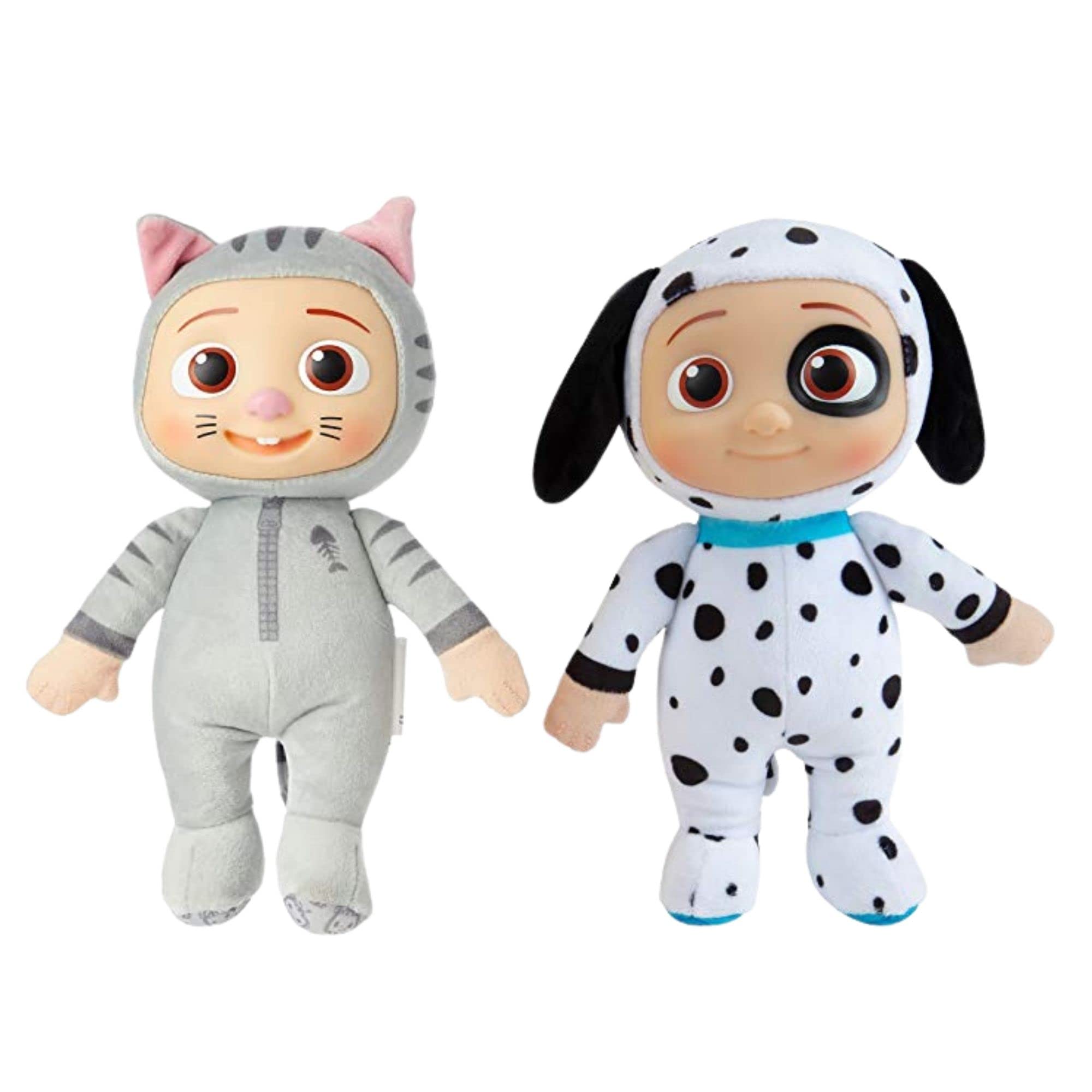 CoComelon JJ Kitty & Puppy Plush Stuffed Animal Toys, 2 Pack - 8" Plush - for Ages 18 Months and up