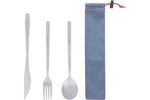 Boundless Voyage Titanium Cutlery Set Portable Camping Tableware Chopsticks Knife Fork Spoon Set for Home Travel (3 Pcs Set)