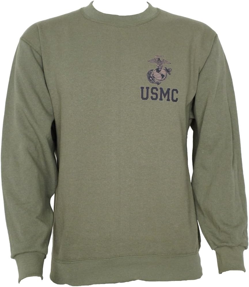 USMC Genuine Issue Marine Corps Sweatshirt, Olive Drab Green