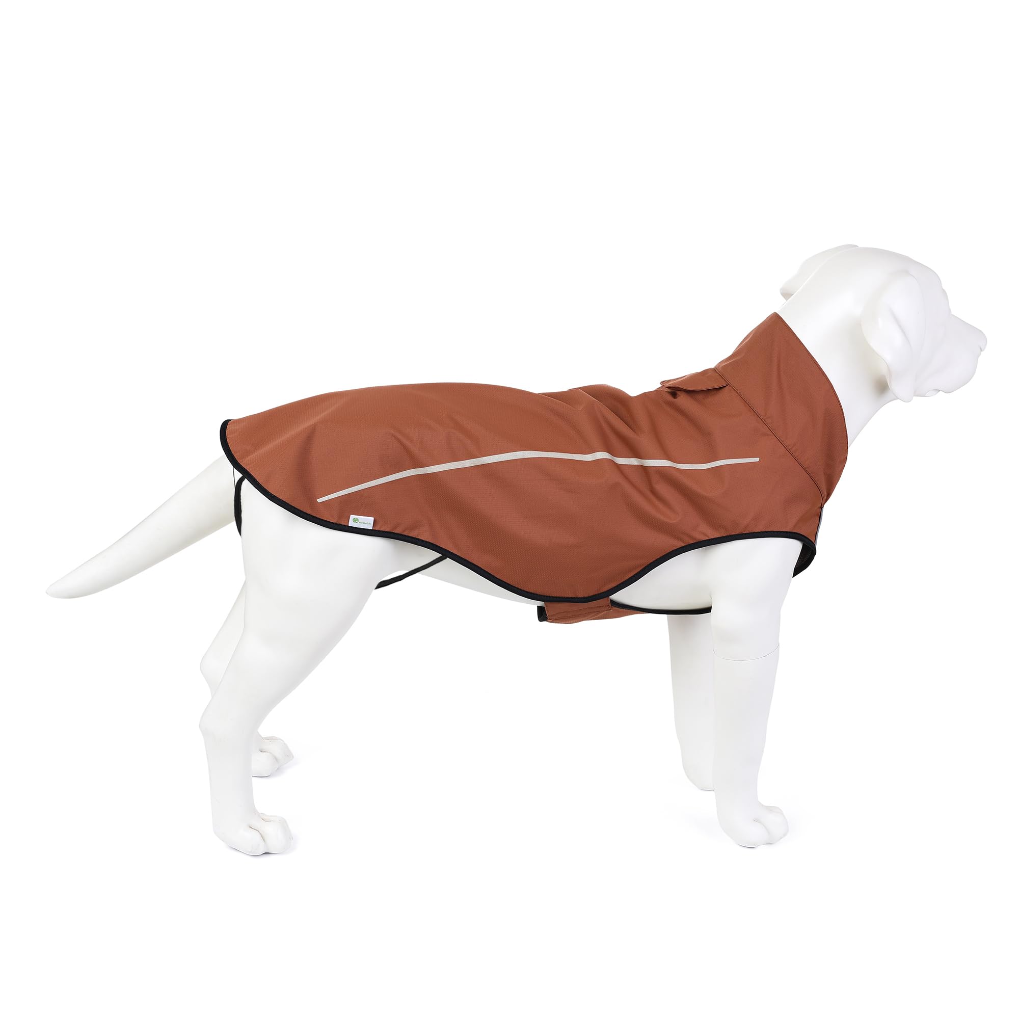 Photo 1 of Mile High Life Dog Raincoat, Adjustable Waterproof Reflective Rain Jacket for Small Medium Large Dogs, Lightweight Breathable Pet Rain Coat with Leash Hole(Brown,L Chest 32-40")