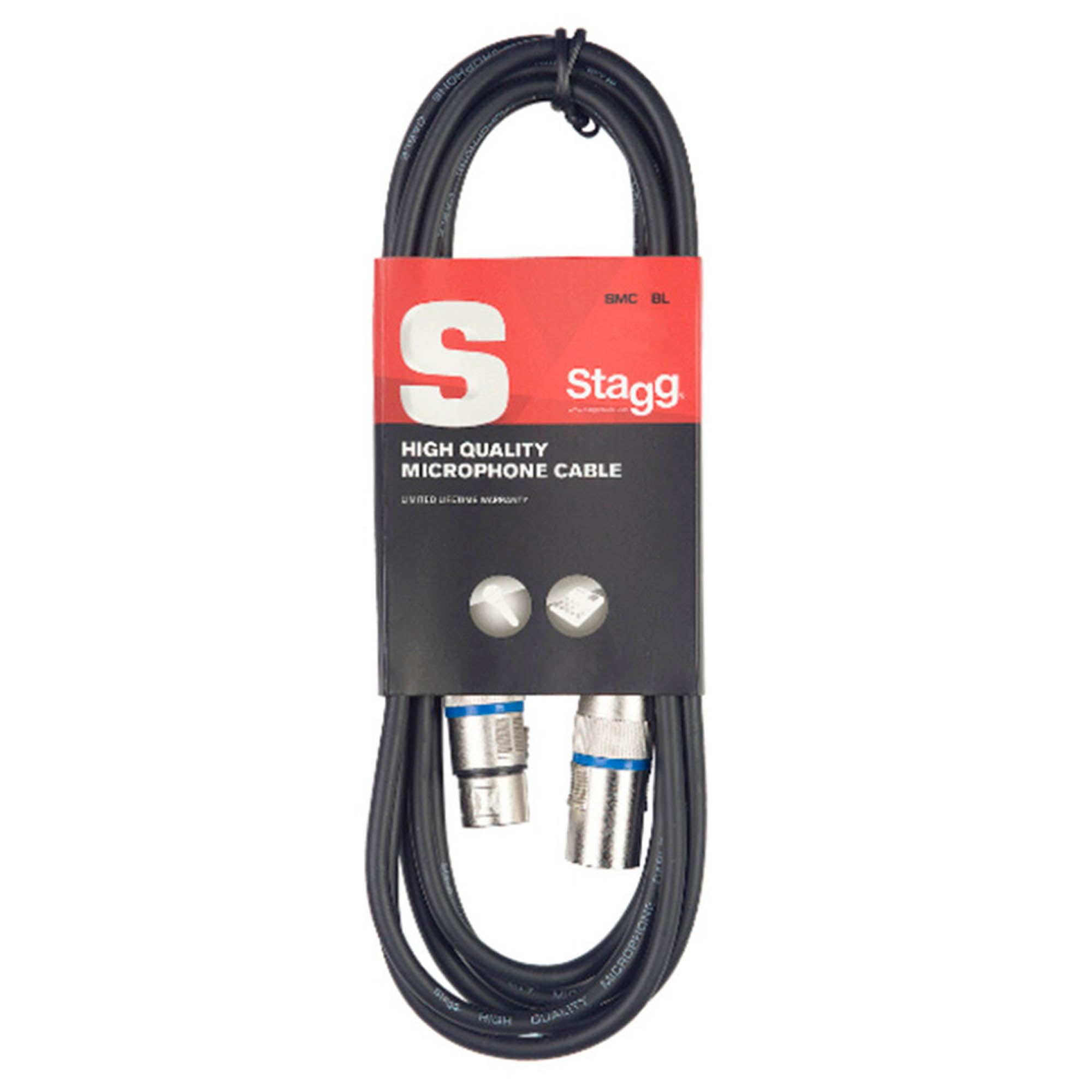 Stagg Microphone cable, XLR/XLR (m/f), 1 m (3'), blue ring