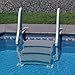 Confer Plastics Curved Drop-in Inground Pool Step 3 Tread Stair Entry System w/ 2 Handrails & Adjustable Mounting Brackets - Base Step, Grey Treads
