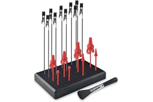 HUBEST Painting Stand Base Holder with 18 PCS Plastic Gundam Model Painting Alligator Clip Sticks for Holding Model Parts DIY Card Photo Memo