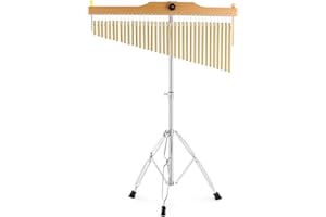 EASTROCK 36 Note Chimes Musical Instruments Percussion Instrument Single-row Chime Bar Chimes Percussion Height-Adjustable Stand Gold