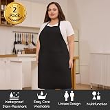 FunChaos 2XL Chef Apron Black Unisex 2 Pockets Cooking Grilling Waiter Artist view 2