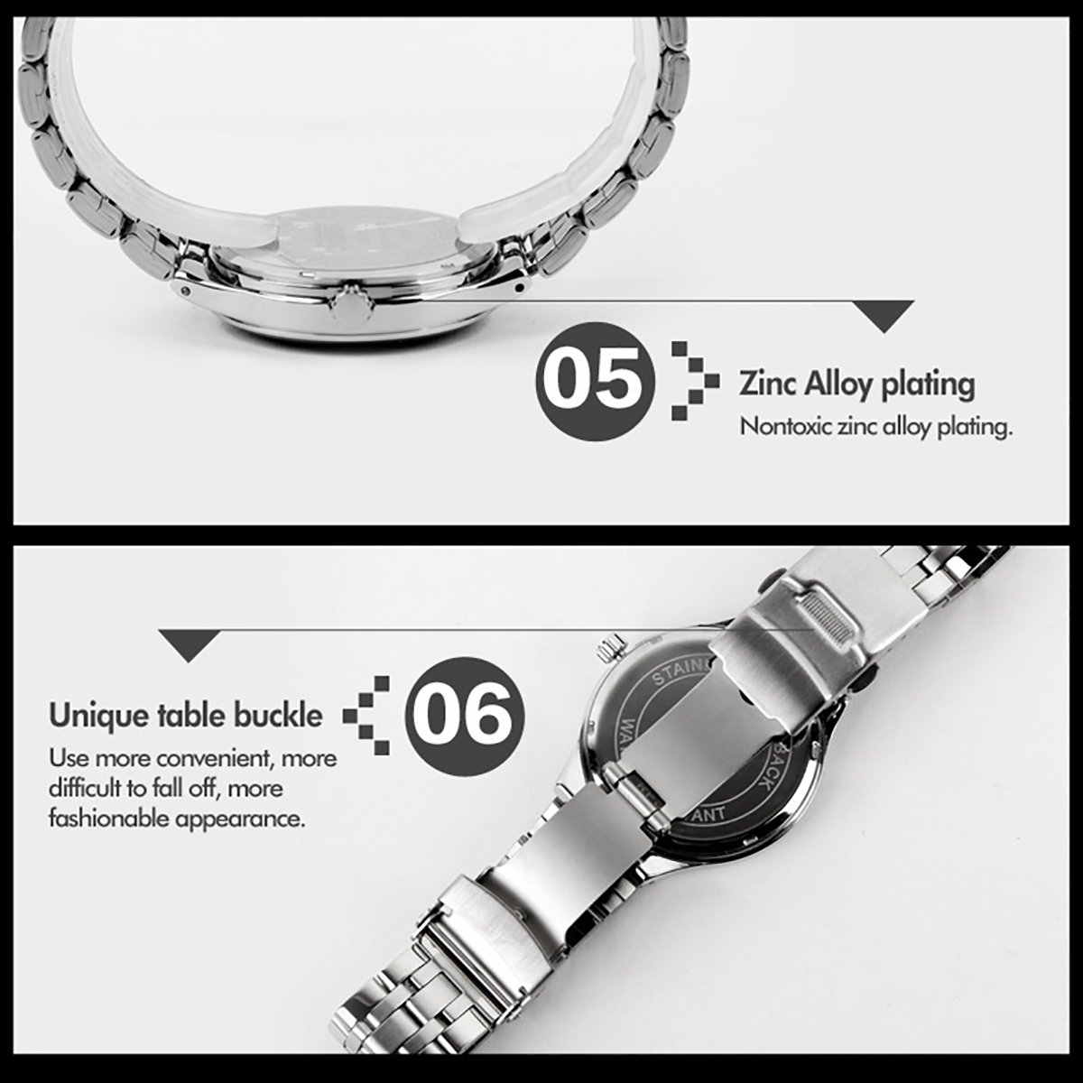 MODIWEN Men\'s Quartz Watch Analog Business Wrist Watch with Date and Stainless Steel Strap