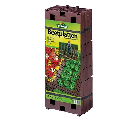Dehner Beetplatten für den Garten, steckbar, 5 Stück, je ca. 50 x 21 cm