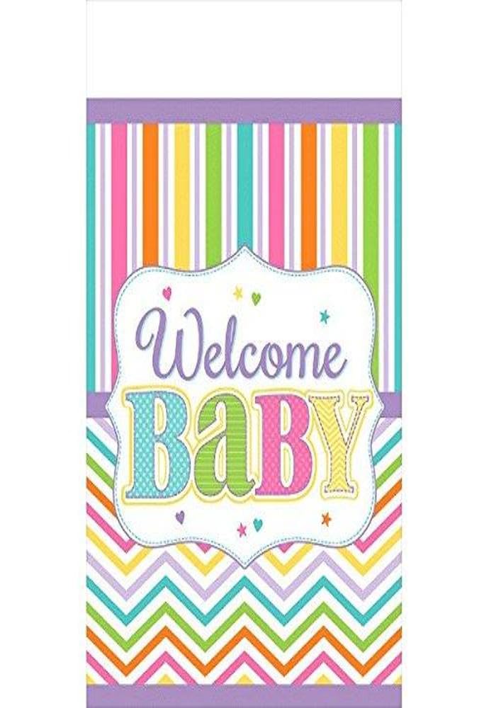Amscan 571488 1.37 x 2.59 m Baby Bright Plastic Table Cover