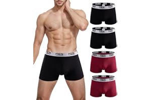 Charm Karter Men's Trunks Underwear - Mens Breathable Anti-Chafing Moisture Wicking Underwear 4 Pack