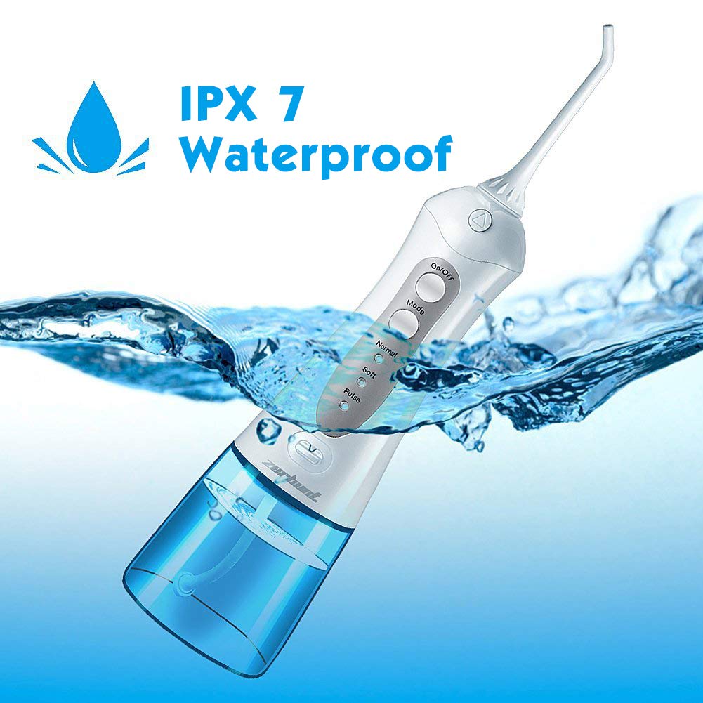 Water Flosser Cordless Teeth Cleaner, Professional Wate Flosser Oral Care for Braces Bridges Care IPX7 Waterproof Dental Flosser with 4 Interchangeable Jet Tips, Detachable Water Tank for Home Travel: Beauty