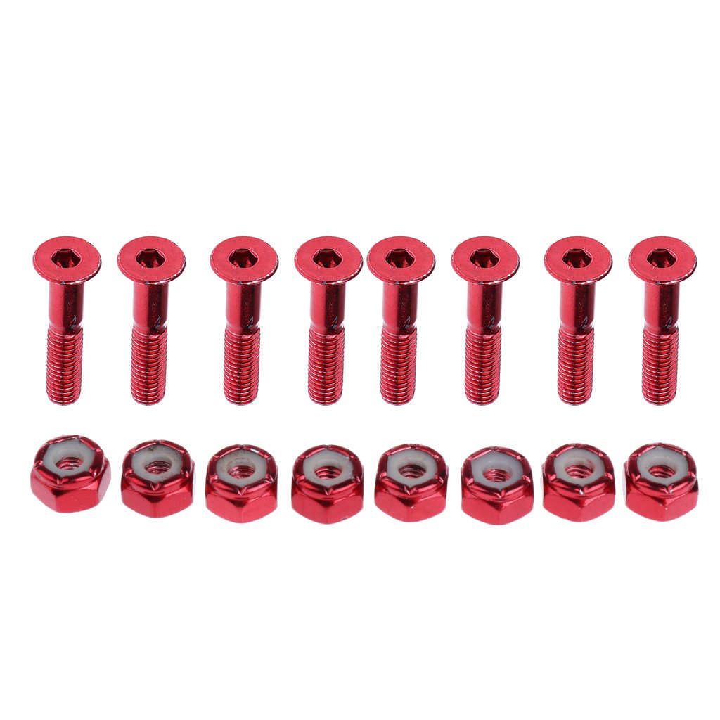 Homyl Set of 8 pcs Flat Head Replacement Skateboard Truck Hardware