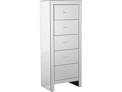 Gfw The Furniture Warehouse Venetian 5 Drawer Tall Chest Clear