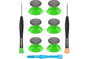 ORITIKUR Controller Joystick Replacement - 6PCS Original Thumbsticks Analog Thumb Sticks Parts - True Rubberized with T8 T6 Repair Screwdriver Ki