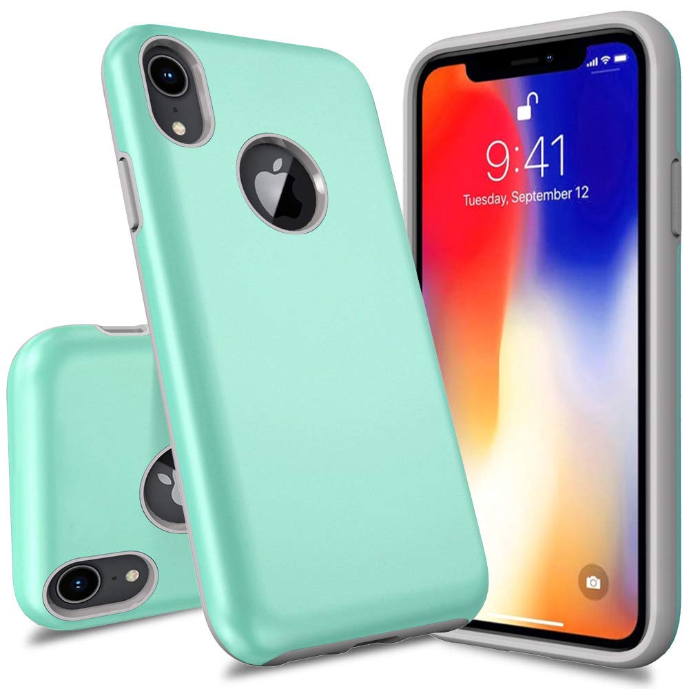iPhone 2018 Case, 6.1 Inch, Androgate [Pearl Series] Hybrid Matte Protective Back Cover Bumper Case for Apple iPhone 2018 6.1’’, Mint