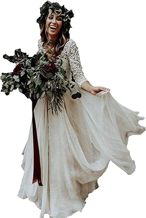 2 piece boho wedding dress