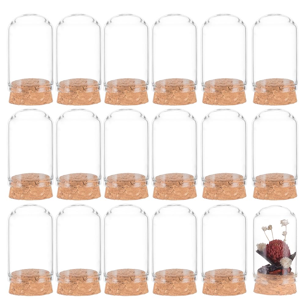 BENECREAT 30 Pack 20ml Glass Jars Bottles, Glass Display Cloche Dome Decoration Bottles (50x30mm) with Cork Stoppers for Party Favors, Arts Projects, Home Decoration — image 1