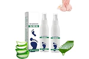 KOOVDEM 2PCS Natural Tea Tree Oil Feet Spray, Foot care agent, Foot and Nail Care Tea Tree Spray, Natural Tea Tree Oil Foot Fresh Mist, Aloe Vera Feet Spray, Nail Solution Feet Spray