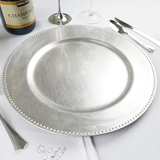 Amazon Com Efavormart 24 Pcs 13 Silver Round Charger Plates