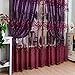 Binmer(TM)Window Curtains Leaf Hollow Window Screens Door Balcony Curtain Panel Sheer Cover (Red)