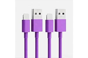 2Pack 6ft Phone Charger Lig-ning Cable Fast Charging High Speed USB Compatible Phone 14/13/12/11 Pro Max/XS MAX/XR/XS (Purple
