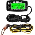 Yooreal Digital Engine Temperature Gauge Meter,Tachometer and Hour Meter,Removable Temp Probe,Waterproof for Scooter Snowblower Mini Bike Motorcycle Lawn Tractor Generator Dump Truck