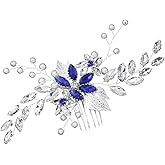 Wedding Hair Comb Banquet Blue Rhinestone Hair Accessories Something Blue for Brides Hair Clip for Bridesmaid and Women Girls