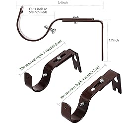 6 Pieces Curtain Rod Brackets General Adjustable