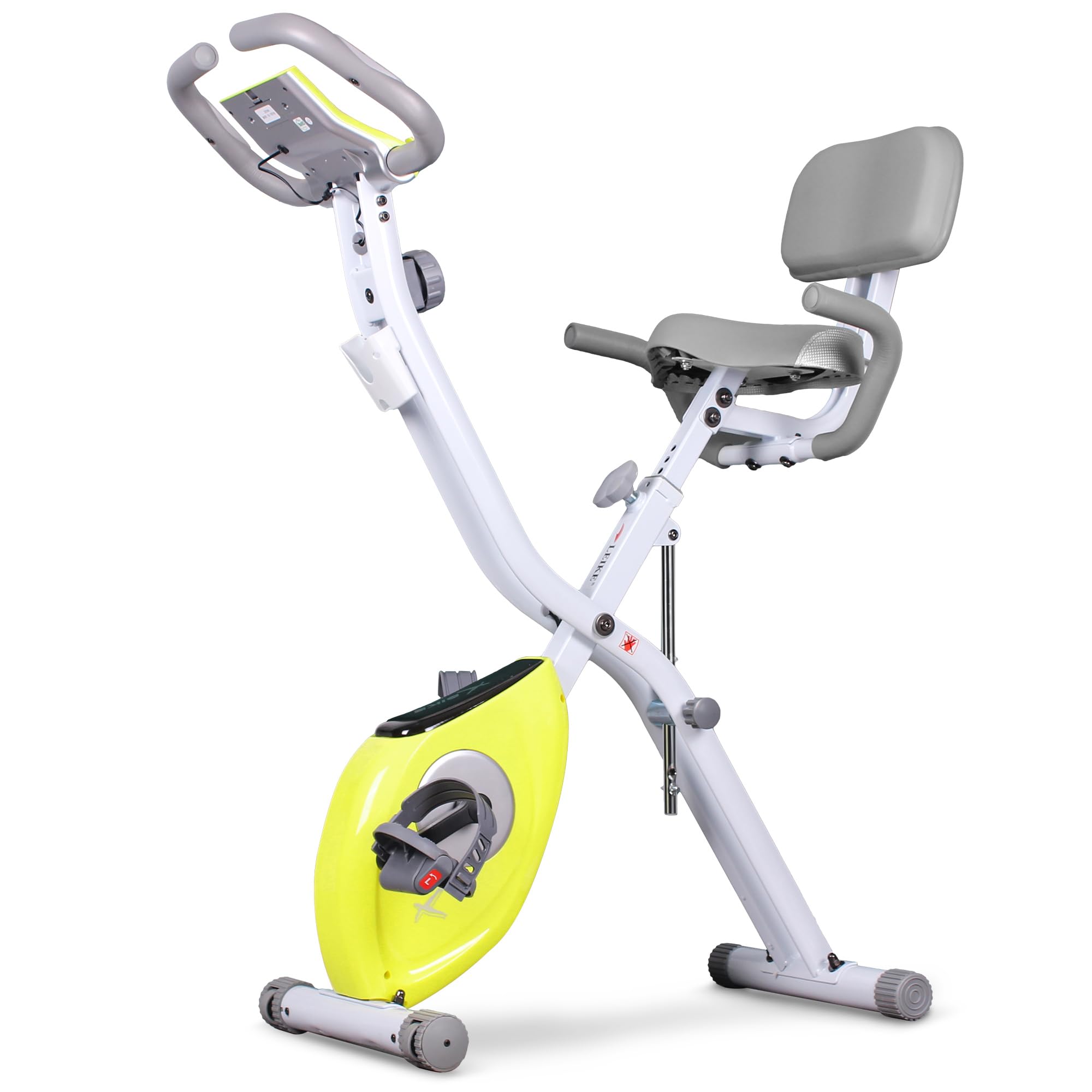 leikefitness LEIKE X Bike Ultra-Quiet Folding Exercise Bike, Magnetic Upright Bicycle with Heart Rate,LCD Monitor and easy to assemble