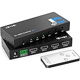 HDMI Switch 3 in 1 Out 4K@60Hz, 3Ports HDMI Switcher Splitter Selector with Remote, Support HDCP 2.2 HDR 10+ Dolby Vision/Atmos 18Gbps CEC for Apple TV Game PC PS4 5 Pro Xbox Roku