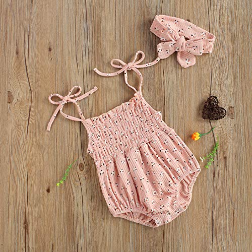 LUCSUN 2 Stks Pasgeboren Baby Meisjes Kleding Mouwloos Bloemen Romper Bodysuit Een Stuk Jumpsuit Hoofdband Zomer Outfits - Image 7