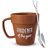 Upper Midland Products Gardener Mug Coffee Plant Novelty Ceramic Mug & Shovel Spoon Gifts for Gardener Women, Man, Son & Daughter present for Nature Lovers, Holidays, Birthday Gifts