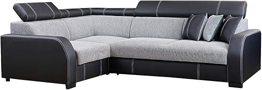 Meublo Canape D Angle Convertibles 3 4 Places Tissu Simili Cuir