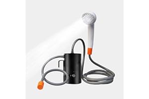AZXJC Portable Outdoor Shower, 2 Flow Mode, 4400mAh Battery Powered Shower Pump for Hiking/Backpacking, Travel, Beach, Pet, Flowering, IPX7 Waterproof &USB Rechargeable Camping Shower with 3 LED Lights…