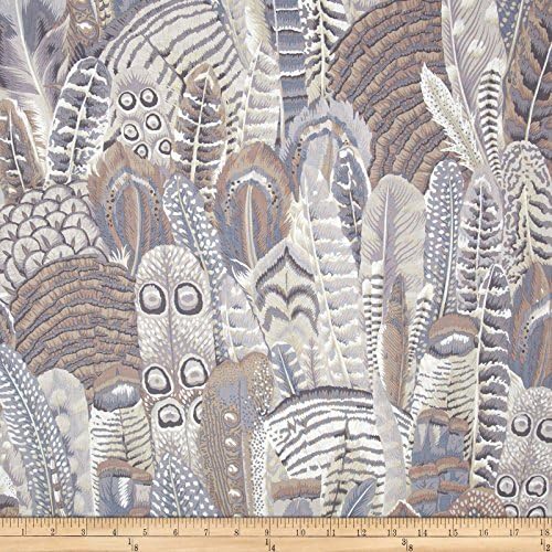 Kaffe Fassett Collective Feathers Grey, Quilting Fabric by the Yard