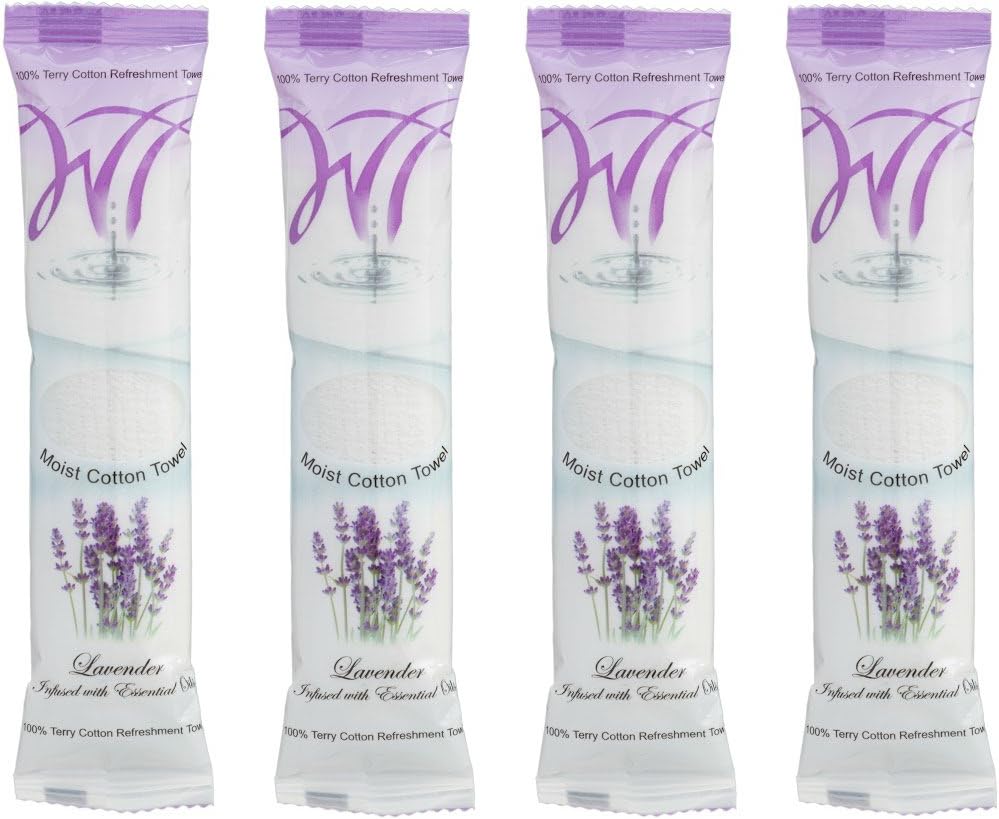 Disposable Towels - 500ct 8 x 8 inch pre-moistened 100% cotton towels (Lavender)