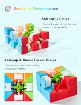 ROXENDA Speed Cube Set 2x2 3x3 Stickerless Original Fast Cube with Guide view 3