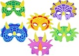 LOKIPA Dinosaur Foam Masks Kids 12 Pack Halloween Cosplay Costume Party Favors view 1