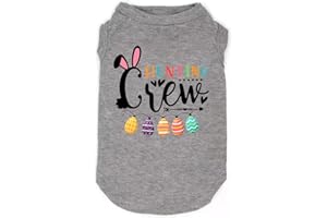 SUEOSU Happy Easter Shirts for Dog Funny Print Vest for Small Medium Large Dogs Funny Dogs Tank Top Lightweight Pets T-Shirt Costumes for Easter Day (Small, ea grey01)