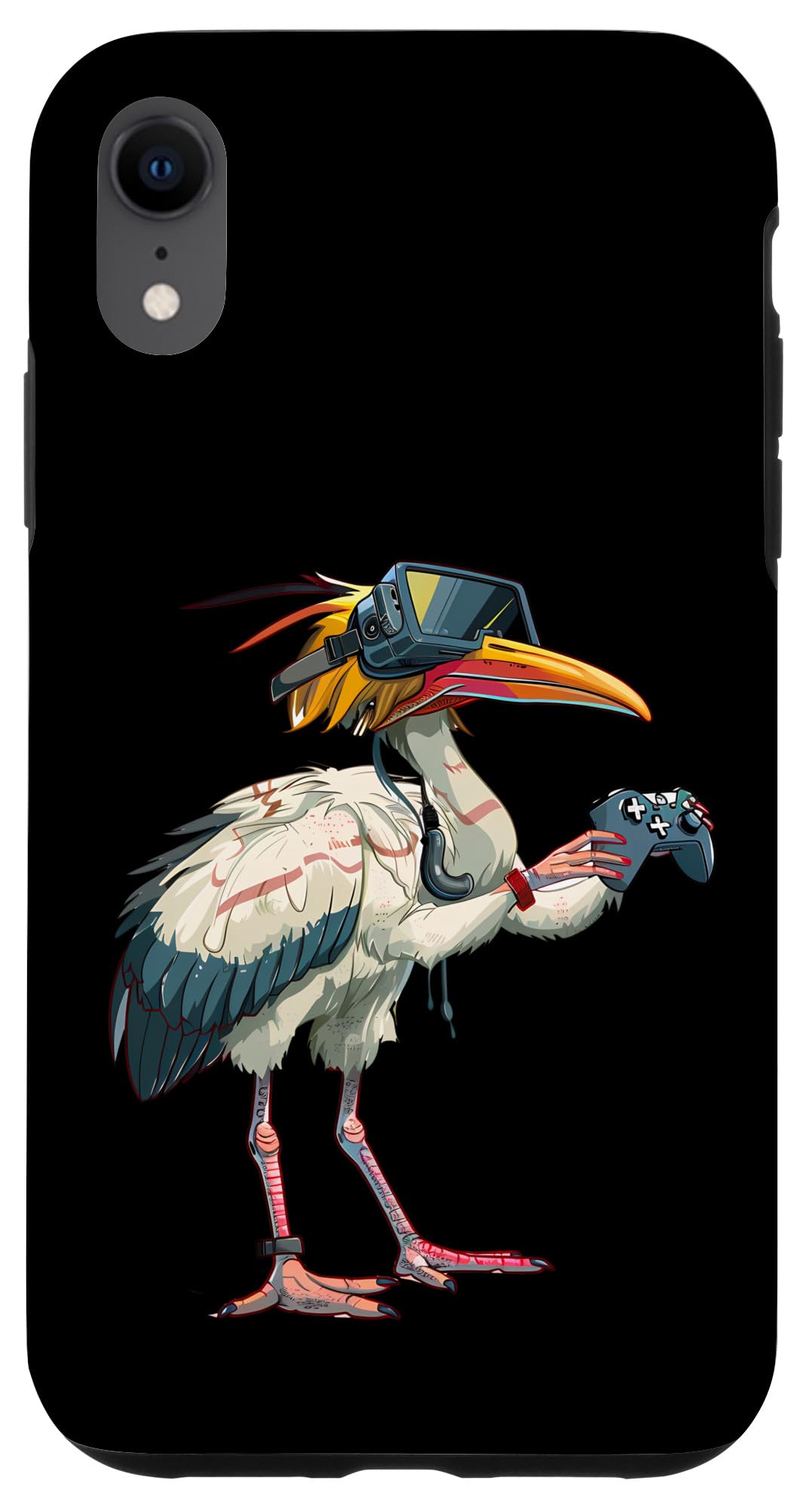 iPhone XR Gaming Animals- Stork Playing Console Video Games Case