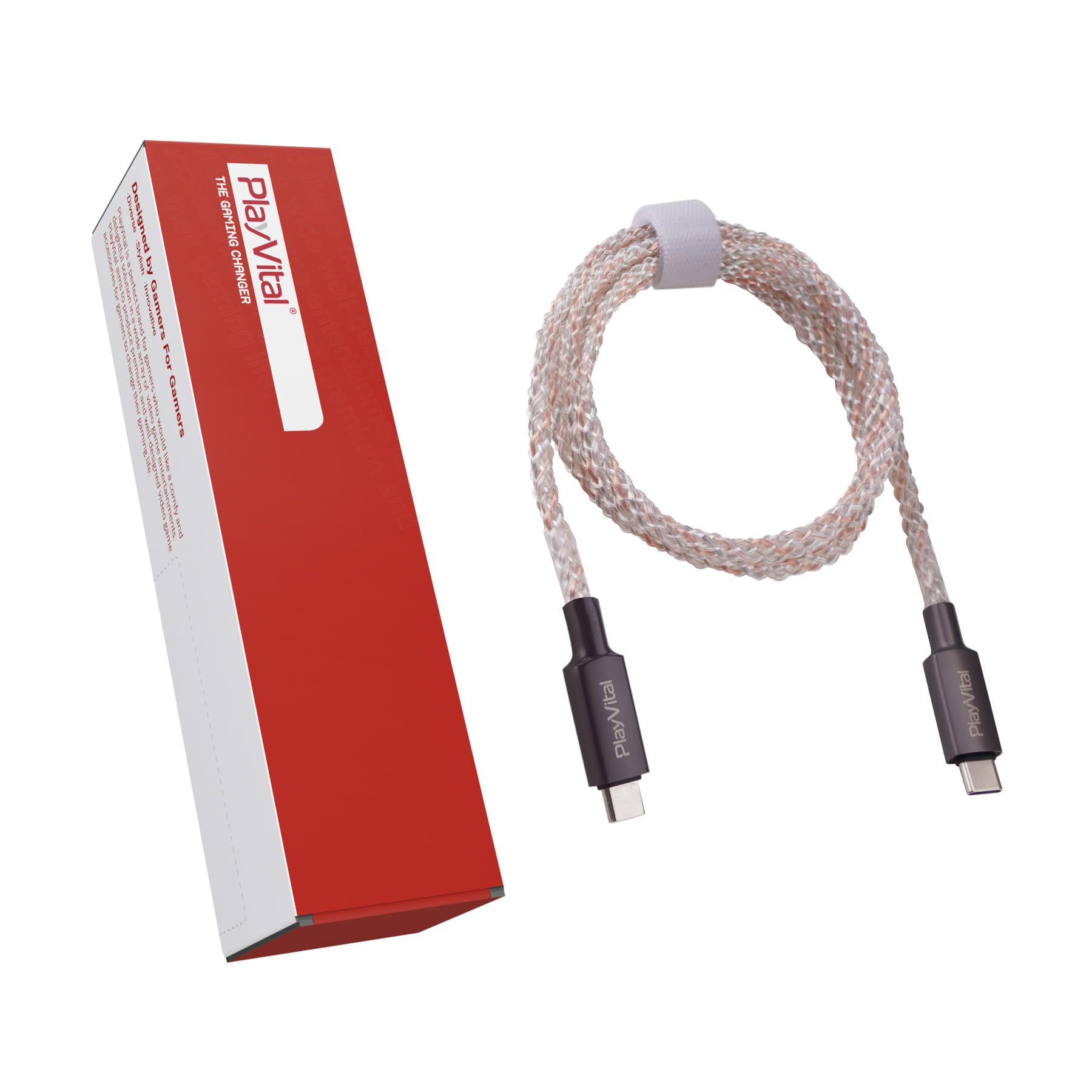 PlayVital 3.28 ft Illuminated Charging Cable for PS5 Edge Controller, Type C to C Charging Cable for Gamepad, Universal LED Light Data Cable for Xbox Core/Elite Series 2/Switch Pro Controller