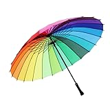 meizhouer 24k Color Rainbow Umbrella Fashion Long