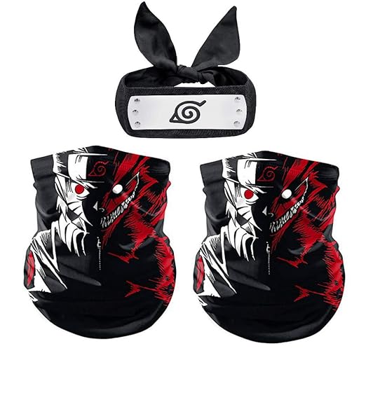 Anime Nartuo Kakashi Face Mask With Leaf Village Headband Anti Dust Mask Bandana For Outdoor Sports Amazon In Clothing Accessories